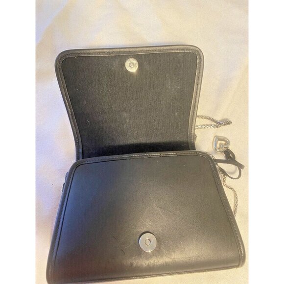 Brighton Boxy Black Croc Leather Silver Chain Strap Crossbody Bag 8.5 x 6 x 3" - Picture 11 of 16